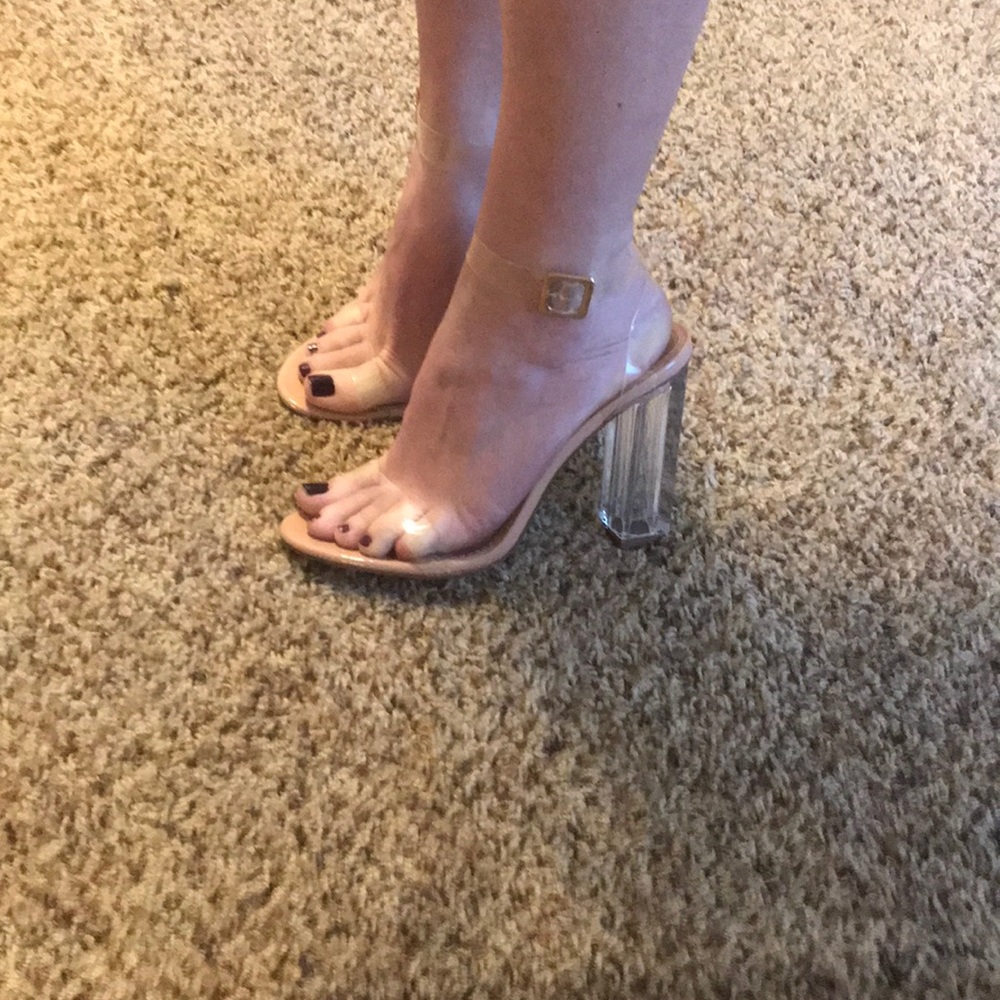 Clear strappy sandals